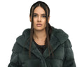 Olive Genuine Hooded Mink Fur Coat-0