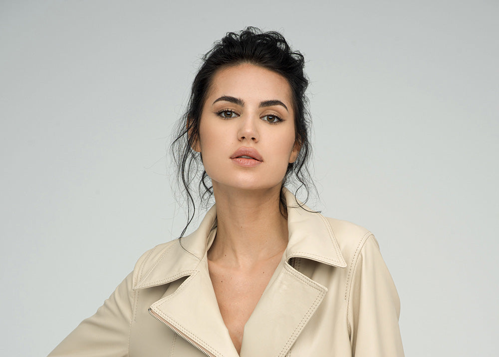 Cream Genuine Sheepskin Jacket-0