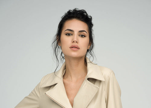 Cream Genuine Sheepskin Jacket-0